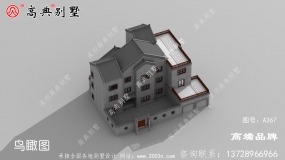 农村中式大面积户型二层半自建别墅