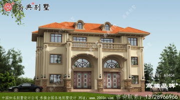 大面积户型乡村欧式自建三层别墅设计图纸