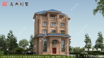 农村五层豪华自建斜屋顶大户型欧式别墅
