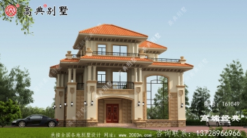 津市市三层乡村小楼房方案图，简单造型