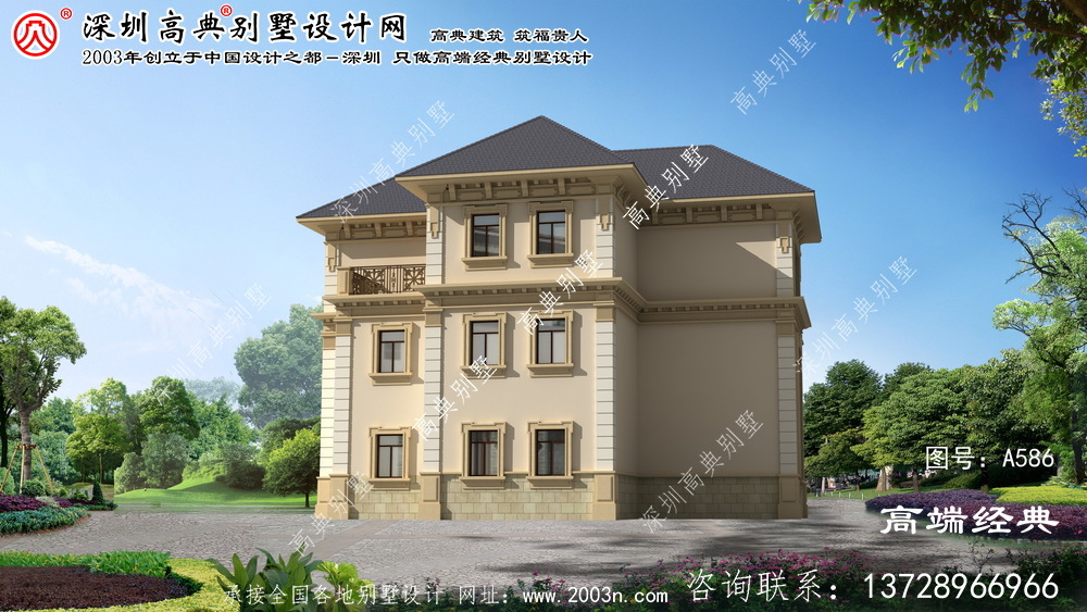 八公山区简约欧式风格豪宅设计图