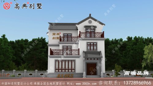 农村三层楼房首先外形美丽 ，其次空间大