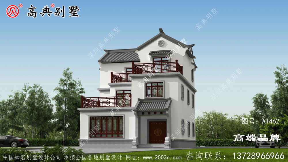 农村三层楼房首先外形美丽 ,其次空间大