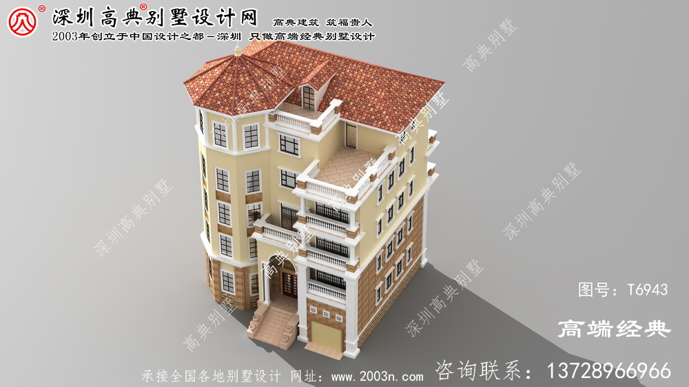 青龙满族自治县大气豪华5楼欧元复式别墅设计图。
