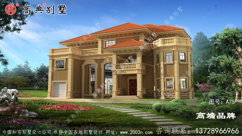 农村别墅设计图外观典雅精美,占地方正大气 农村别墅设计图外观典雅精美,占地方正大气