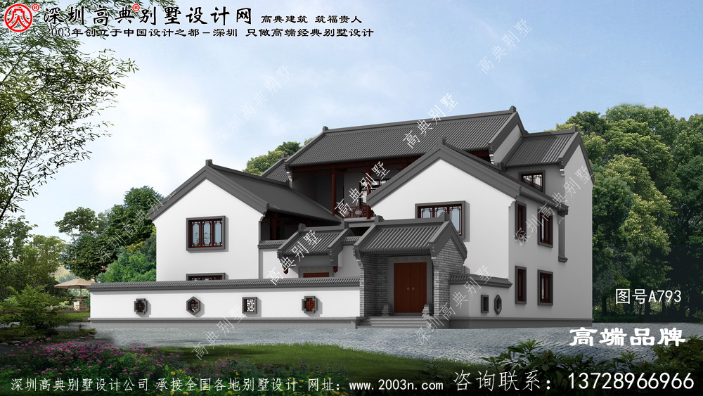 强烈推荐款中式别墅效果图，超赞的中式小洋楼千万不要错过了