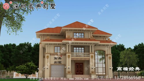 这个三层楼高的建筑设计美极了，丝毫不输于坡顶别墅。