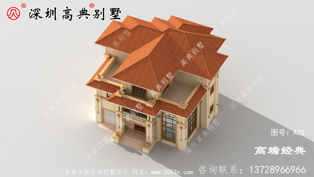 这个三层楼高的建筑设计美极了,丝毫不输于坡顶别墅。