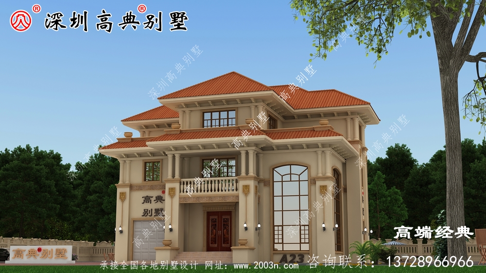 这个三层楼高的建筑设计美极了,丝毫不输于坡顶别墅。