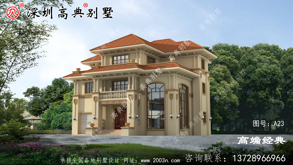这个三层楼高的建筑设计美极了,丝毫不输于坡顶别墅。