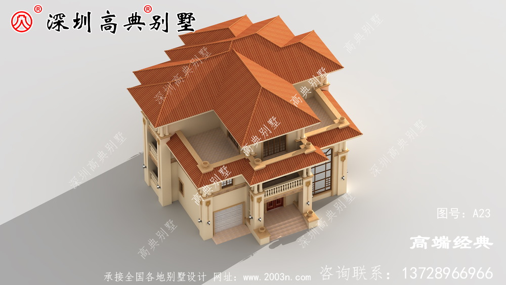 这个三层楼高的建筑设计美极了,丝毫不输于坡顶别墅。