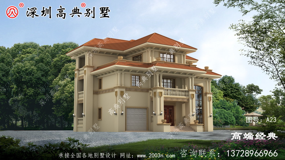 这个三层楼高的建筑设计美极了,丝毫不输于坡顶别墅。
