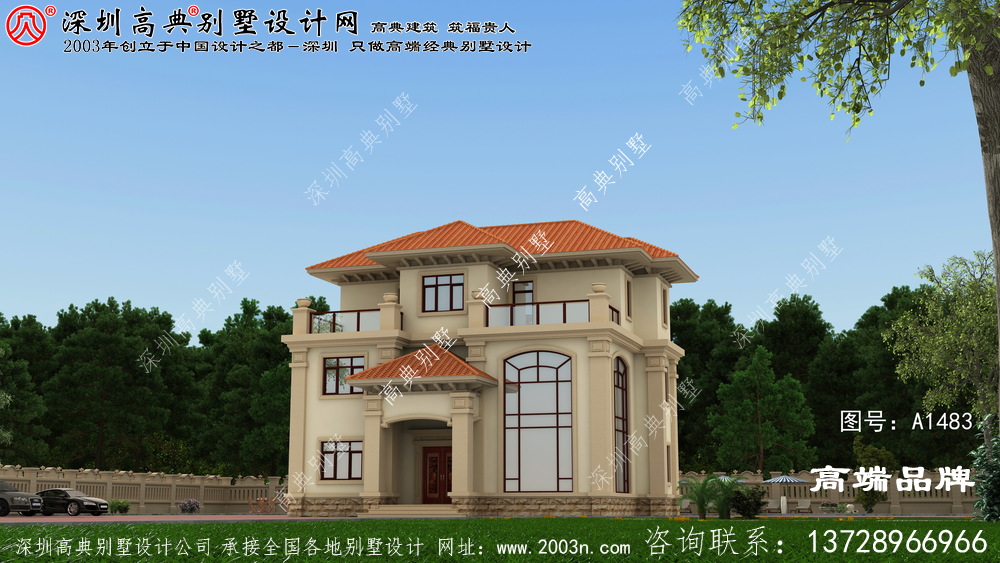 豪华欧式别墅三层民宅设计户型图