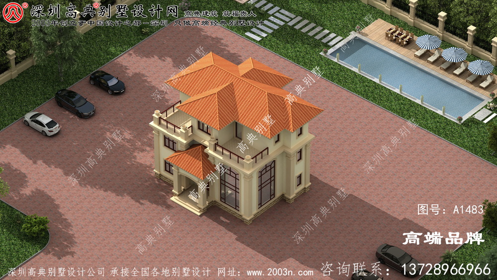 豪华欧式别墅三层民宅设计户型图