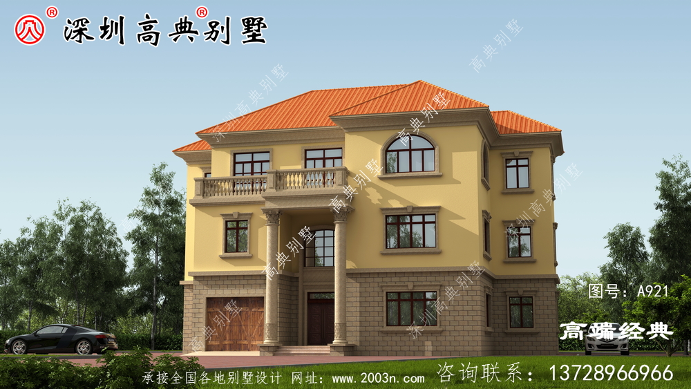 带车库的农村住宅建设照片,农村住宅车库必须有,实用又大气。