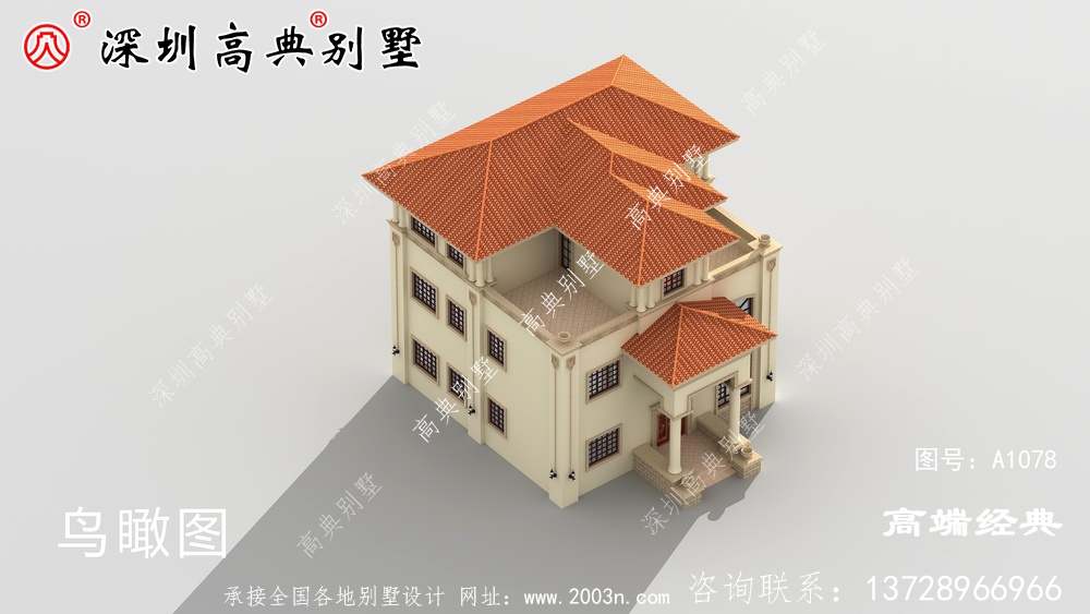 乡村三层小别墅图片,户型外观看起来合理。