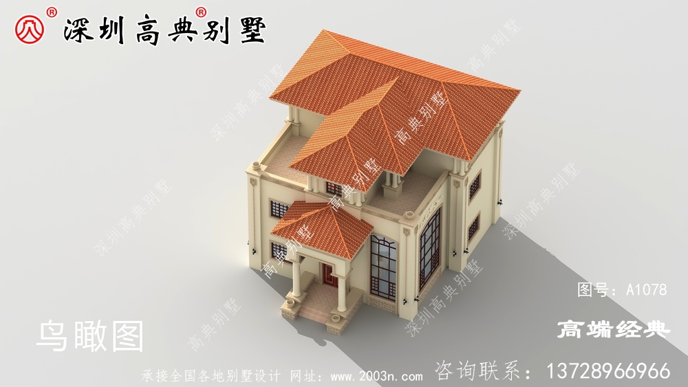 乡村三层小别墅图片,户型外观看起来合理。