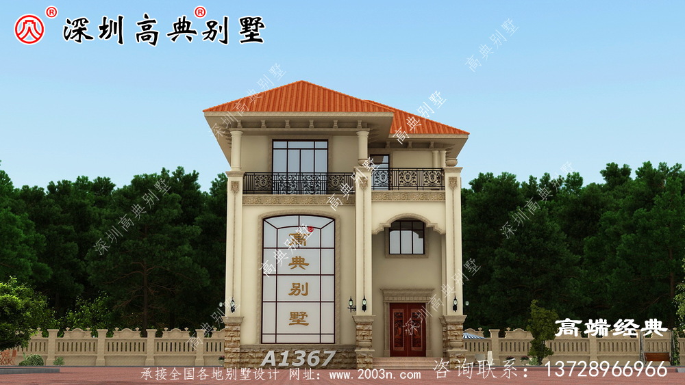 乡村三层自建房效果图,经济实用,保证眼前一亮。