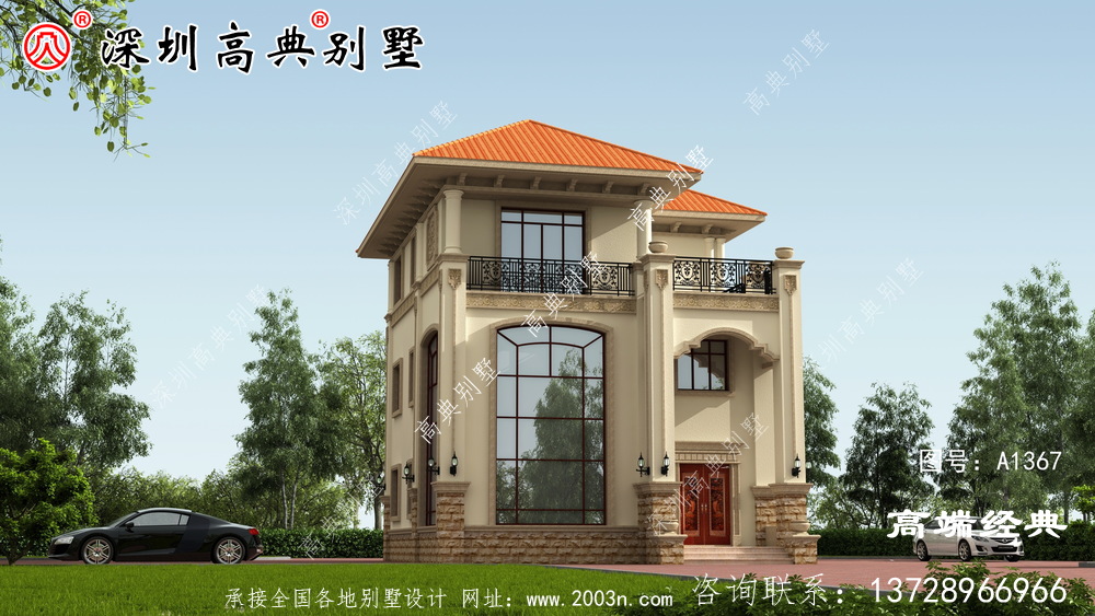 乡村三层自建房效果图,经济实用,保证眼前一亮。
