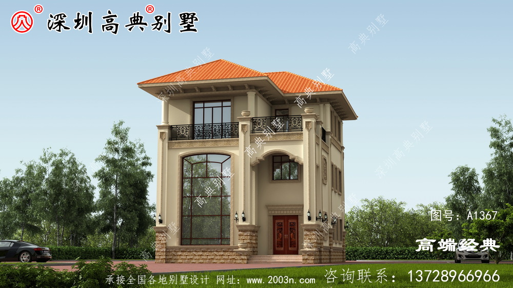 乡村三层自建房效果图,经济实用,保证眼前一亮。