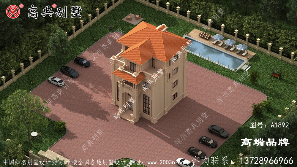 欧式石材四层户型图，农村豪宅之最